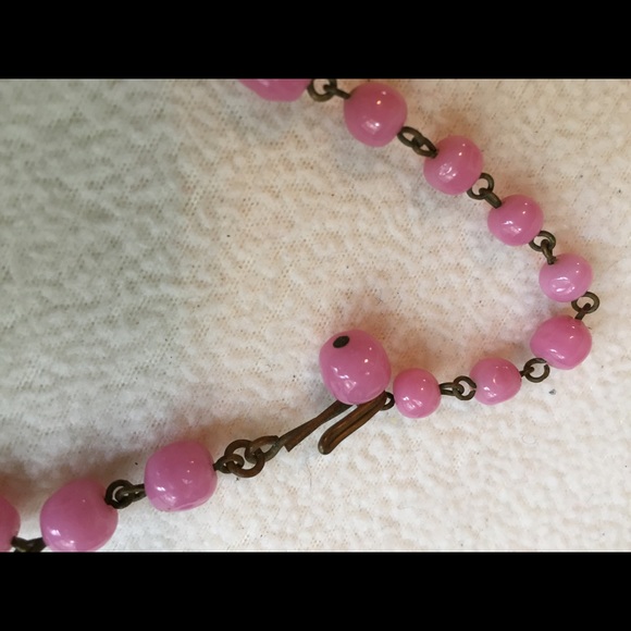 Vintage Multi Strand Pink Necklace - Picture 5 of 6